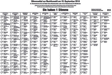 Wahlkreisstimmzettel 2013