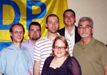 Im Bild (von links): Jens Brandt, Marcus Arlt, Jupp Zenzen, Ingrid Kobieter, Manuel Schütt, Thomas Bormann. Foto: FDP